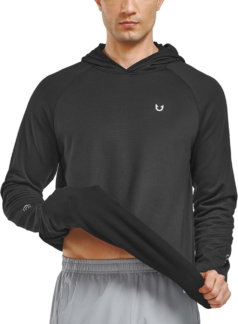 NORTHYARD Men's Running Hoodie Shirts Lightweight Fleece Workout Long Sleeve Sweatshirts Pullover Cold Weather Athletic Gym - Image 2